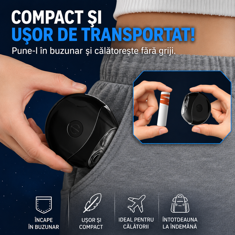 Aparat de ras electric portabil cu încărcare USB